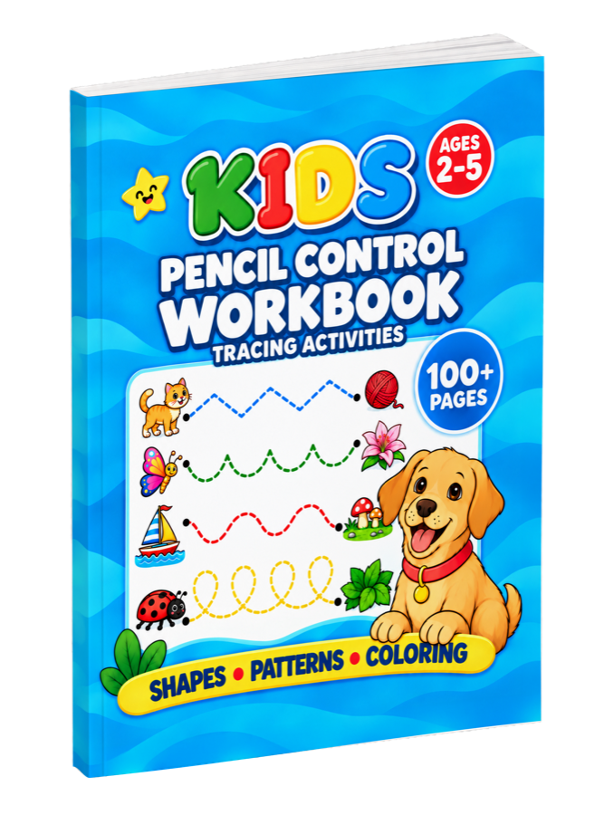 Kids Pencil Control Workbook shown as a paperback
